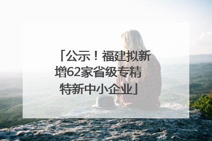 公示！福建拟新增62家省级专精特新中小企业