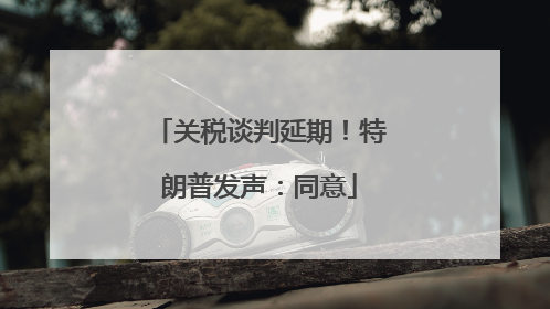 关税谈判延期！特朗普发声：同意