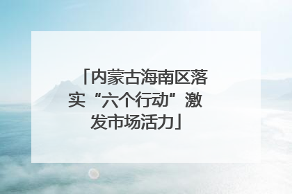 内蒙古海南区落实“六个行动”激发市场活力
