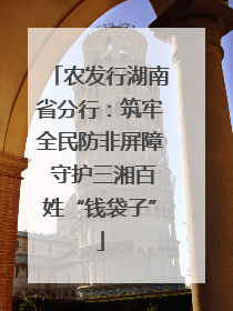 农发行湖南省分行：筑牢全民防非屏障 守护三湘百姓“钱袋子”