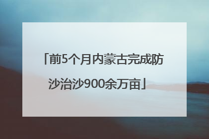 前5个月内蒙古完成防沙治沙900余万亩