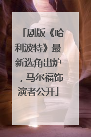 剧版《哈利波特》最新选角出炉，马尔福饰演者公开