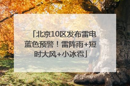 北京10区发布雷电蓝色预警！雷阵雨+短时大风+小冰雹