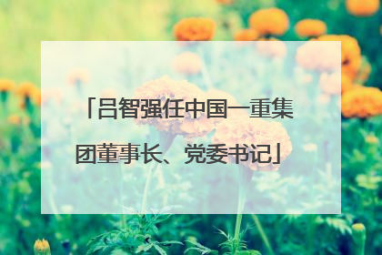 吕智强任中国一重集团董事长、党委书记