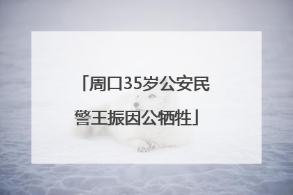 周口35岁公安民警王振因公牺牲