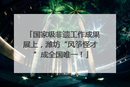 国家级非遗工作成果展上，潍坊“风筝怪才”成全国唯一！