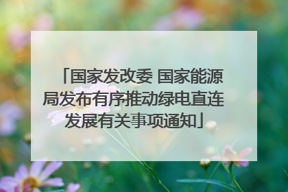 国家发改委 国家能源局发布有序推动绿电直连发展有关事项通知