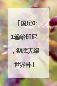 国足0:1输给印尼，彻底无缘世界杯