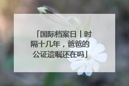 国际档案日丨时隔十几年，爸爸的公证遗嘱还在吗