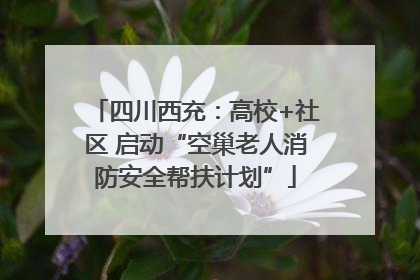 四川西充：高校+社区 启动“空巢老人消防安全帮扶计划”