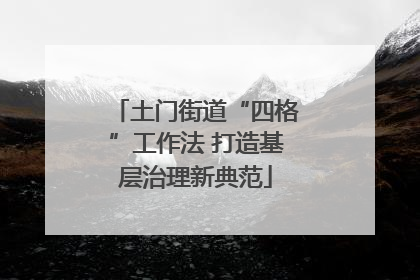 土门街道“四格”工作法 打造基层治理新典范