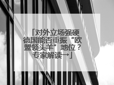 对外立场强硬 德国能否重振“欧盟领头羊”地位？专家解读→