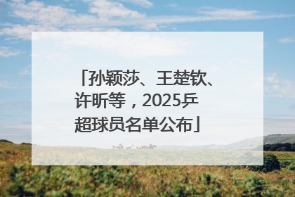 孙颖莎、王楚钦、许昕等，2025乒超球员名单公布