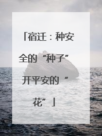 宿迁：种安全的“种子” 开平安的“花”