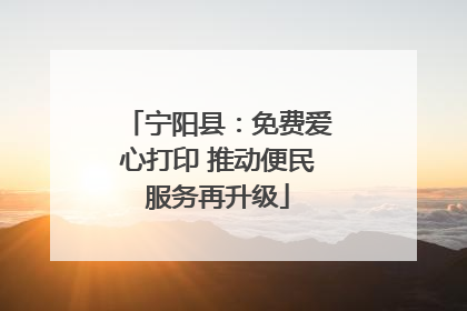 宁阳县：免费爱心打印 推动便民服务再升级