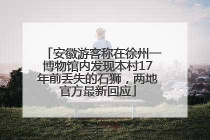 安徽游客称在徐州一博物馆内发现本村17年前丢失的石狮，两地官方最新回应
