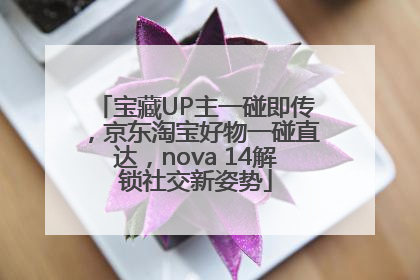 宝藏UP主一碰即传，京东淘宝好物一碰直达，nova 14解锁社交新姿势