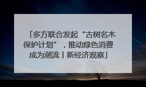 多方联合发起“古树名木保护计划”，推动绿色消费成为潮流丨新经济观察