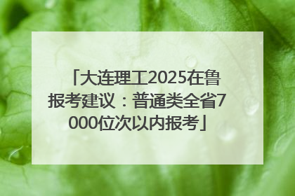 大连理工2025在鲁报考建议：普通类全省7000位次以内报考