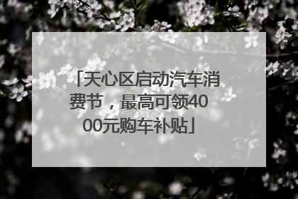 天心区启动汽车消费节，最高可领4000元购车补贴