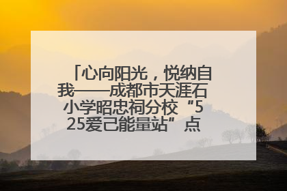 心向阳光，悦纳自我——成都市天涯石小学昭忠祠分校“525爱己能量站”点亮孩子心灵之旅