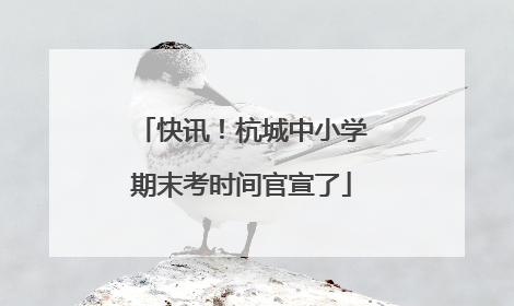 快讯！杭城中小学期末考时间官宣了