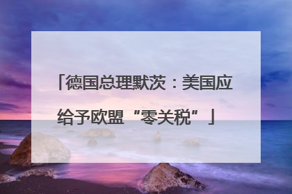 德国总理默茨：美国应给予欧盟“零关税”