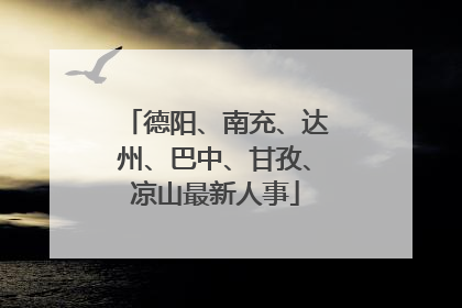 德阳、南充、达州、巴中、甘孜、凉山最新人事