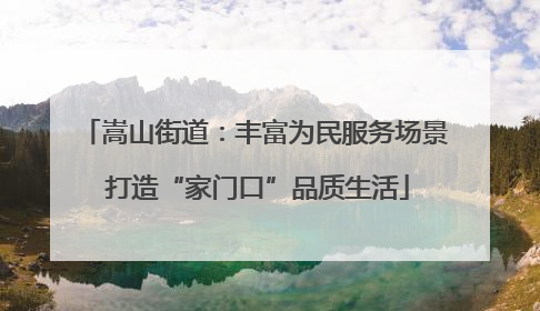 嵩山街道：丰富为民服务场景 打造“家门口”品质生活