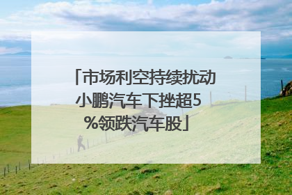 市场利空持续扰动 小鹏汽车下挫超5%领跌汽车股