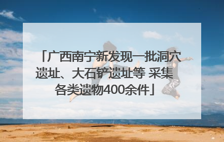 广西南宁新发现一批洞穴遗址、大石铲遗址等 采集各类遗物400余件
