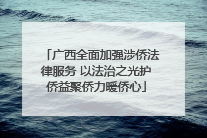 广西全面加强涉侨法律服务 以法治之光护侨益聚侨力暖侨心