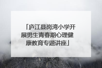 庐江县岗湾小学开展男生青春期心理健康教育专题讲座