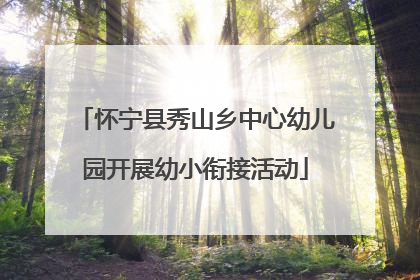 怀宁县秀山乡中心幼儿园开展幼小衔接活动