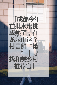 成都今年首批水蜜桃成熟了，在龙泉山这个村尝鲜“第一口”｜寻找和美乡村推荐官