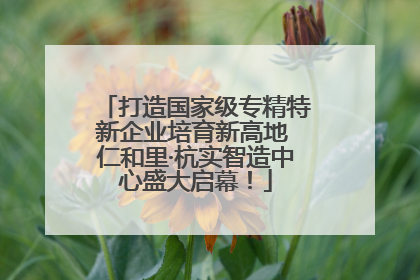 打造国家级专精特新企业培育新高地 仁和里·杭实智造中心盛大启幕！