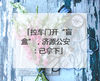 拉车门开“盲盒”，济源公安：已拿下