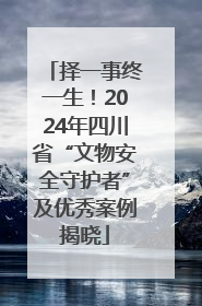 择一事终一生！2024年四川省“文物安全守护者”及优秀案例揭晓