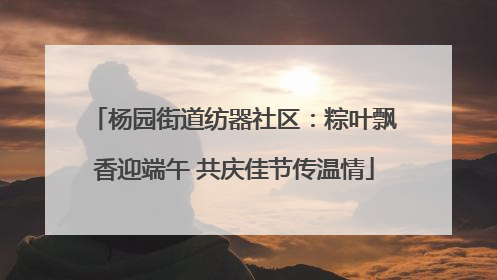 杨园街道纺器社区：粽叶飘香迎端午 共庆佳节传温情