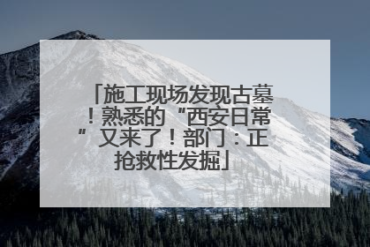 施工现场发现古墓！熟悉的“西安日常”又来了！部门：正抢救性发掘