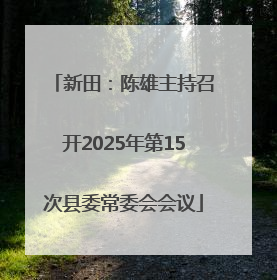 新田：陈雄主持召开2025年第15次县委常委会会议