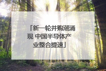 新一轮并购潮涌现 中国半导体产业整合提速
