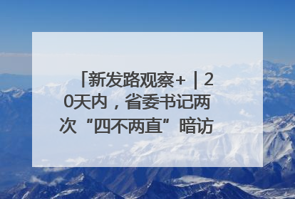 新发路观察+｜20天内，省委书记两次“四不两直”暗访，有何深意？