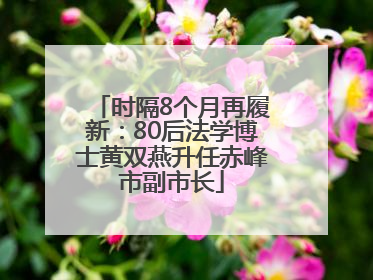 时隔8个月再履新：80后法学博士黄双燕升任赤峰市副市长