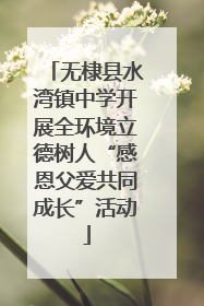 无棣县水湾镇中学开展全环境立德树人“感恩父爱共同成长”活动