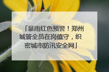 暴雨红色预警！郑州城管全员在岗值守，织密城市防汛安全网