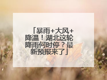 暴雨+大风+降温！湖北这轮降雨何时停？最新预报来了