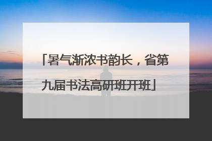 暑气渐浓书韵长，省第九届书法高研班开班