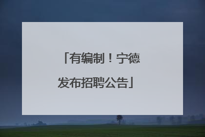 有编制！宁德发布招聘公告