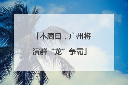 本周日，广州将演群“龙”争霸